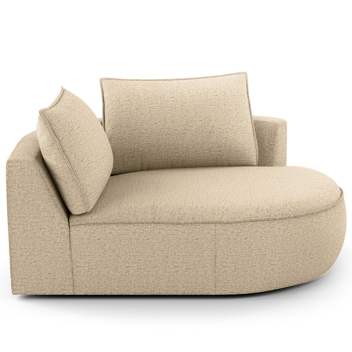 OTTOMANE - modular - Taupe/Schwarz, Kunststoff/Textil (126/82/154cm) - home24