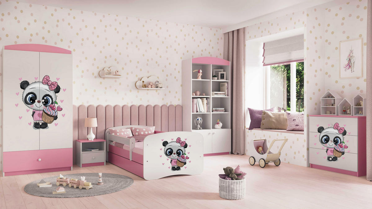 KOMMODE Babydreams Panda 81/81/41 - Rosa, Holzwerkstoff (81/81/41cm) - RAUMHIRSCH FURNITURE