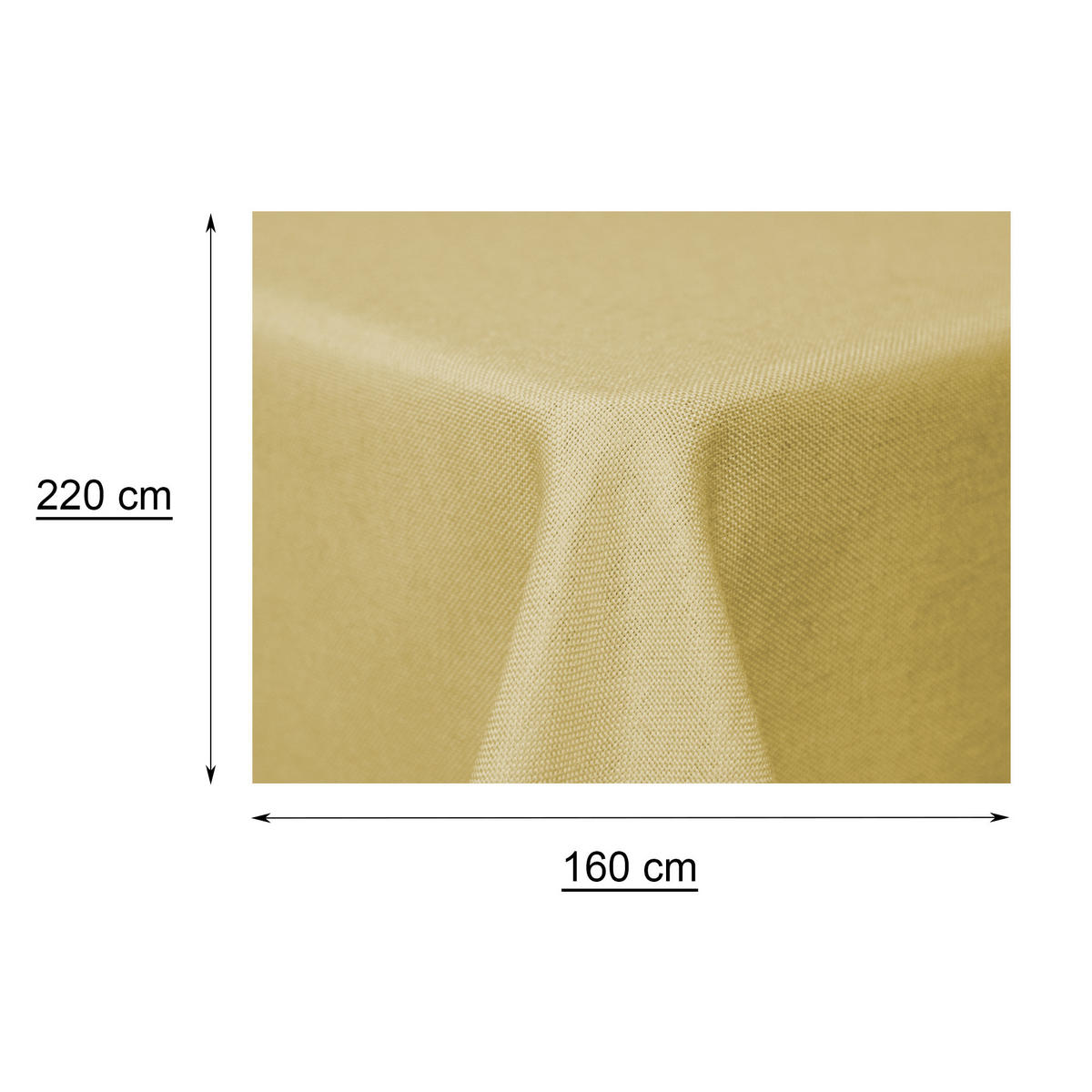 TISCHDECKE Leinenoptik 160/220 cm rechteckig Gelb - Gelb, Textil (160/220cm) - TiborTex