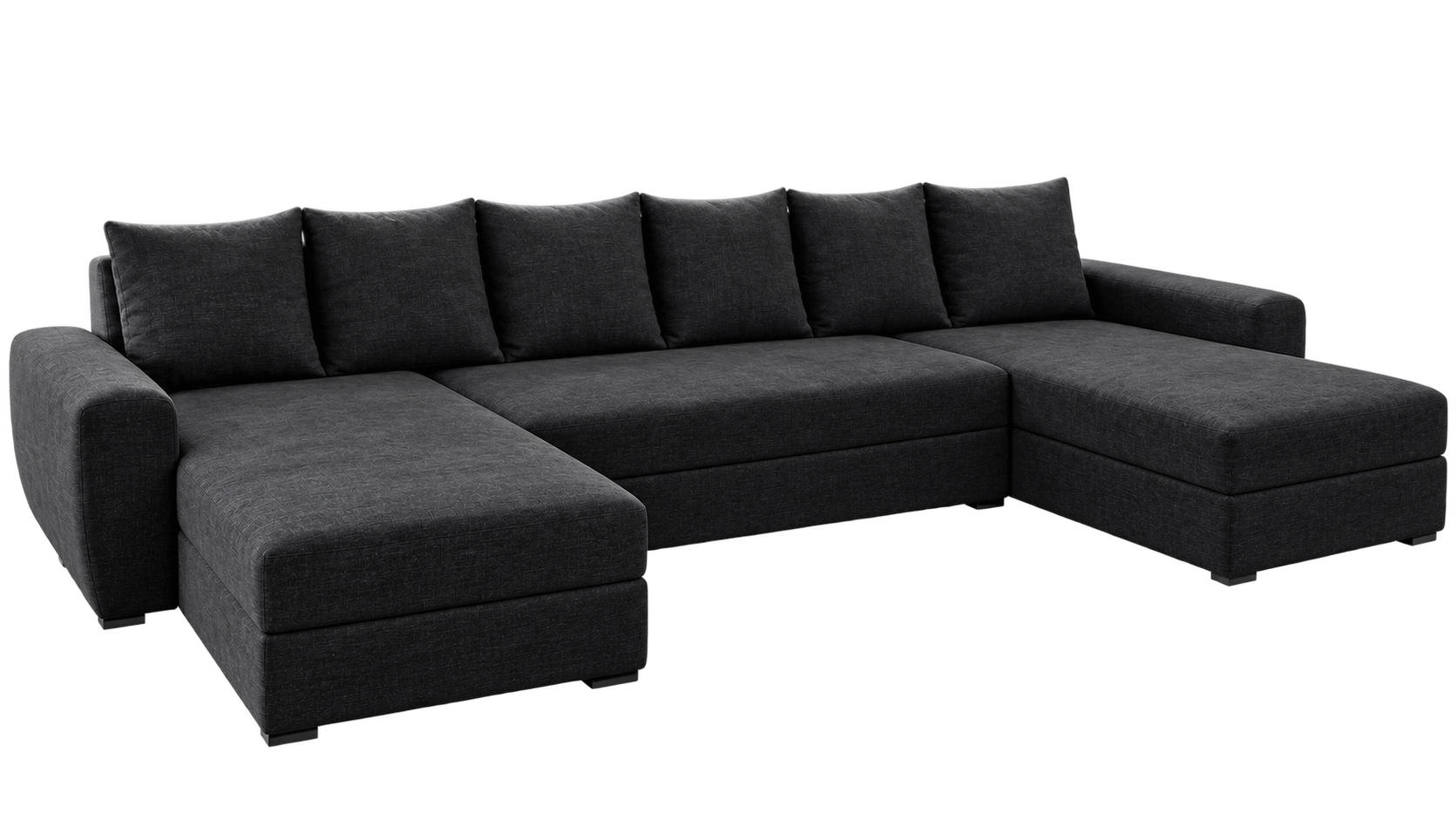 Wohnideebilder Wohnlandschaft Schwarz 308x85x140 cm