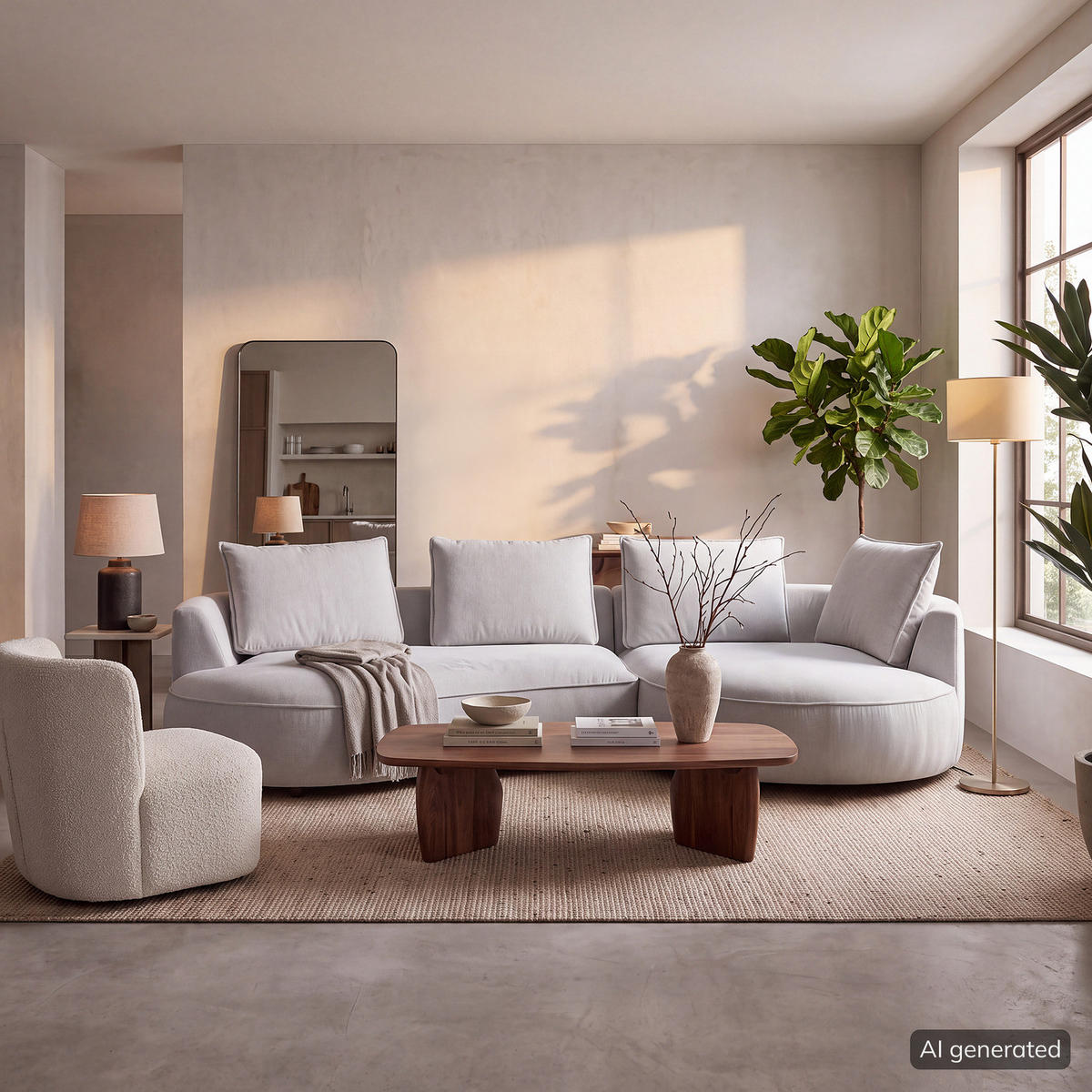 BIGSOFA - Hellgrau, Kunststoff/Textil (322/82/154cm) - home24