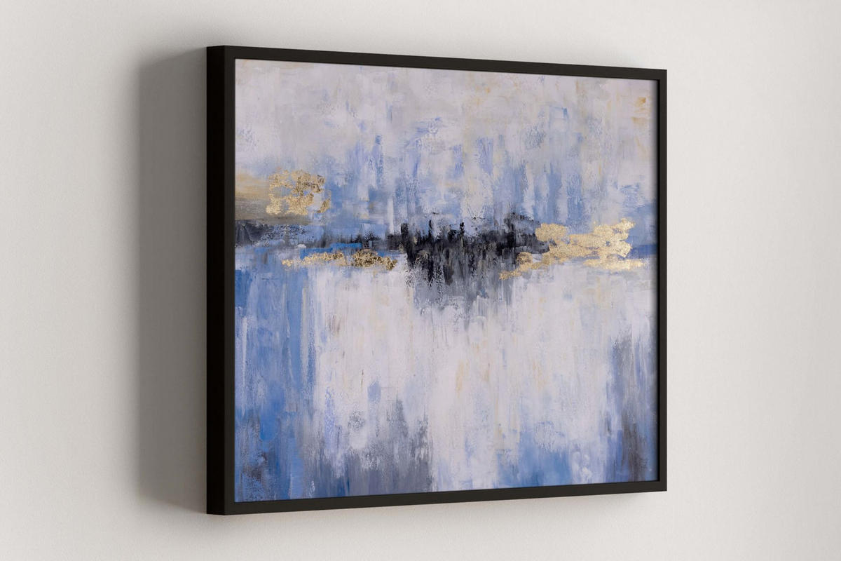 ACRYLBILD HANDGEMALT 100/75 cm - Blau/Weiß, Holz/Textil (1.62/75cm) - KUNSTLOFT