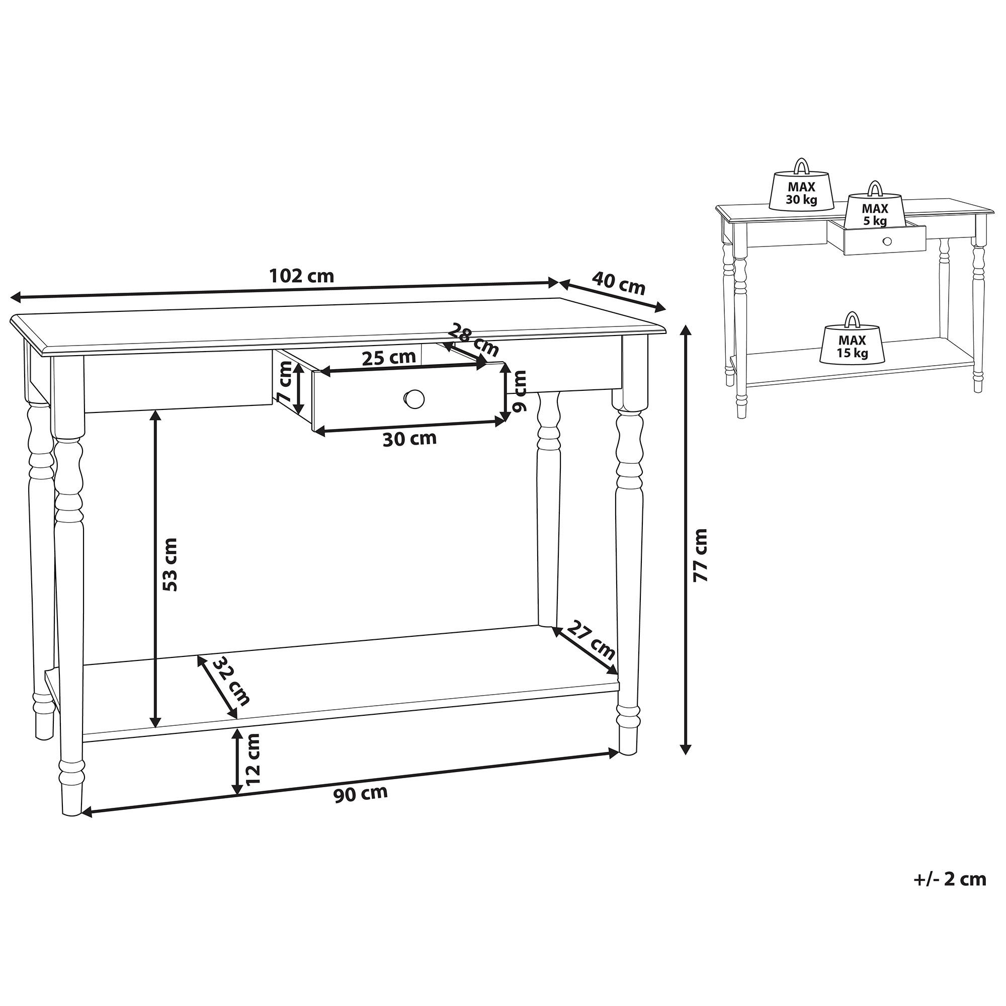 Thumbnail - Beliani Konsolentisch, Weiß, Holzwerkstoff, 102x77x40 cm, Wohnzimmer, Wohnzimmertische, Konsolentische