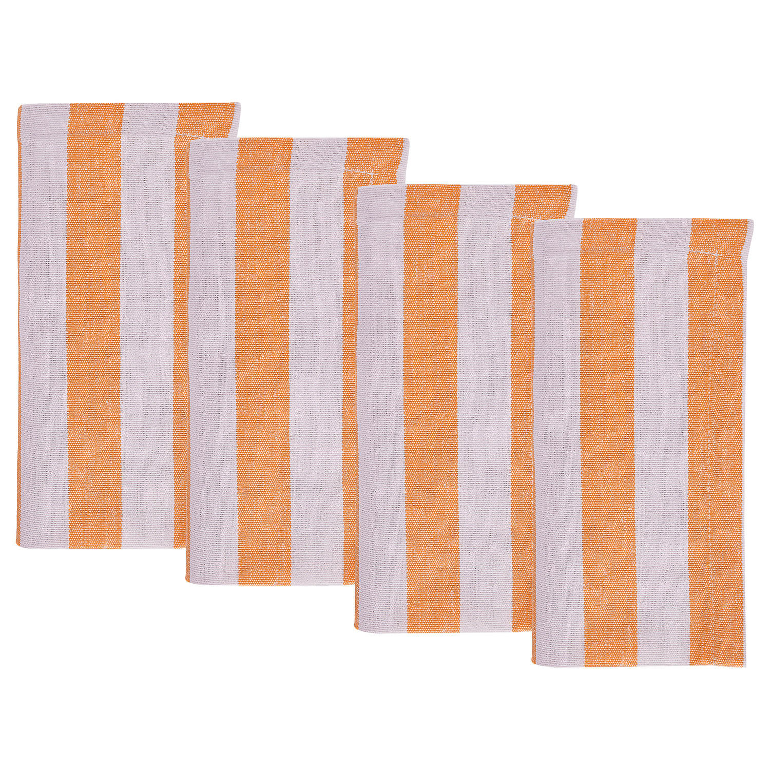 SERVIETTE (4er-Set) Little Italy 42x42 cm - Weiß/Orange, Textil (42/42cm) - Butlers
