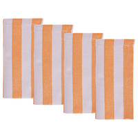 SERVIETTE (4er-Set) Little Italy 42x42 cm - Weiß/Orange, Textil (42/42cm) - Butlers