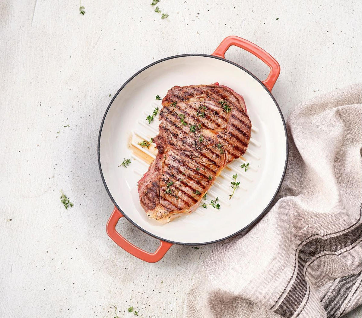 GRILLPFANNE Fontestic Gusseisen Rost Ø 28 cm – emailliert - Orange, Keramik (1/2/6cm) - Cosy & Trendy