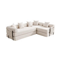 SOFA modular mit Schlaffunktion 270x180 cm Cord Beige - Beige, Kunststoff (180/64/270cm) - Meubliv