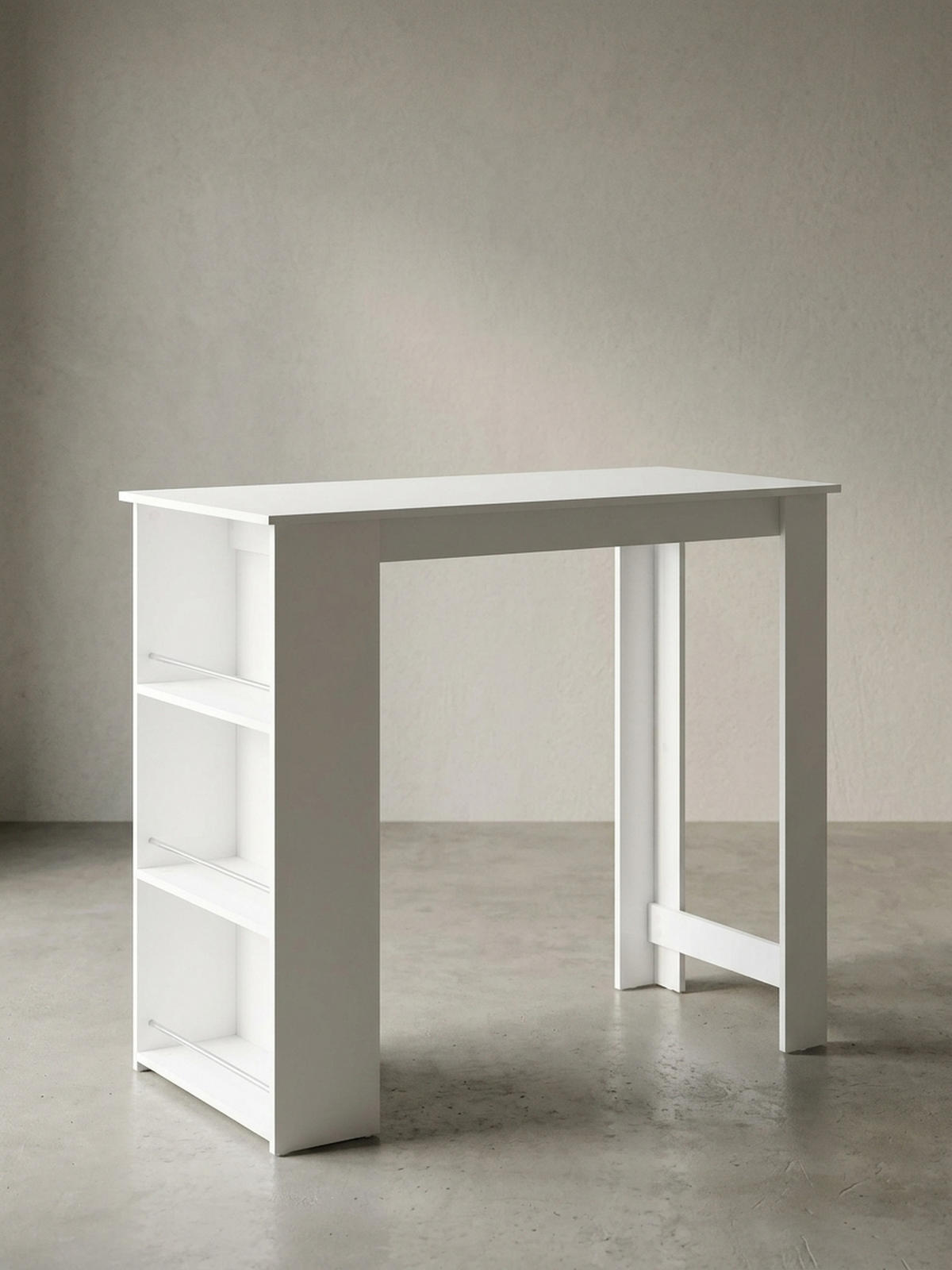 KÜCHENTRESEN GANDER Edelstahl 3 Fächer Ablage, Weiß 120x60x107 cm - Weiß, Holz/Metall (60/120/107cm) - KADIMA DESIGN