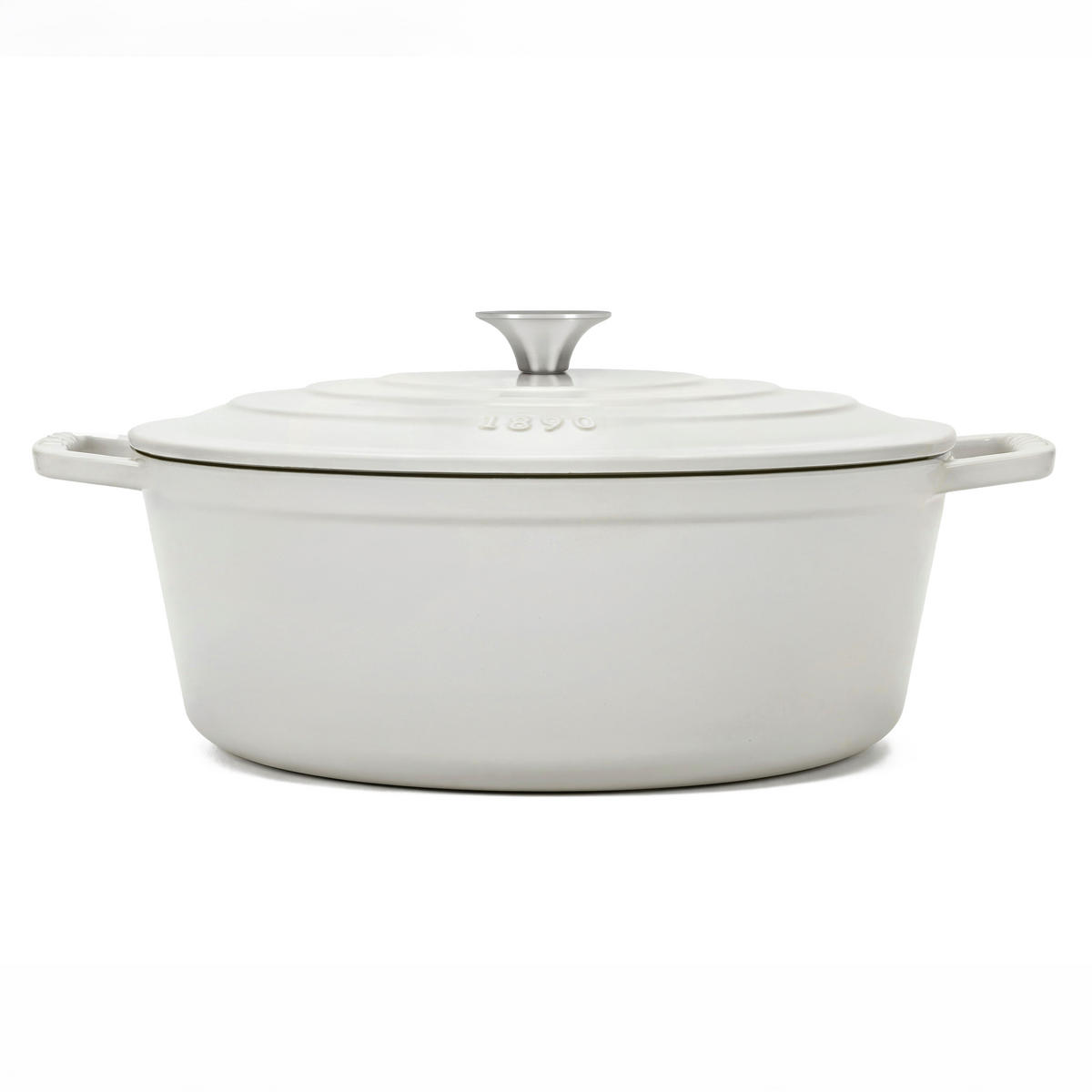 SCHMORTOPF IENA36 Beige, Runder Schmortopf aus emailliertem, Gusseisen 36 cm, Fassungsvermögen 7,7 L - Schwarz, Metall (46/34.8/18.5cm) - La Fonderie 1890