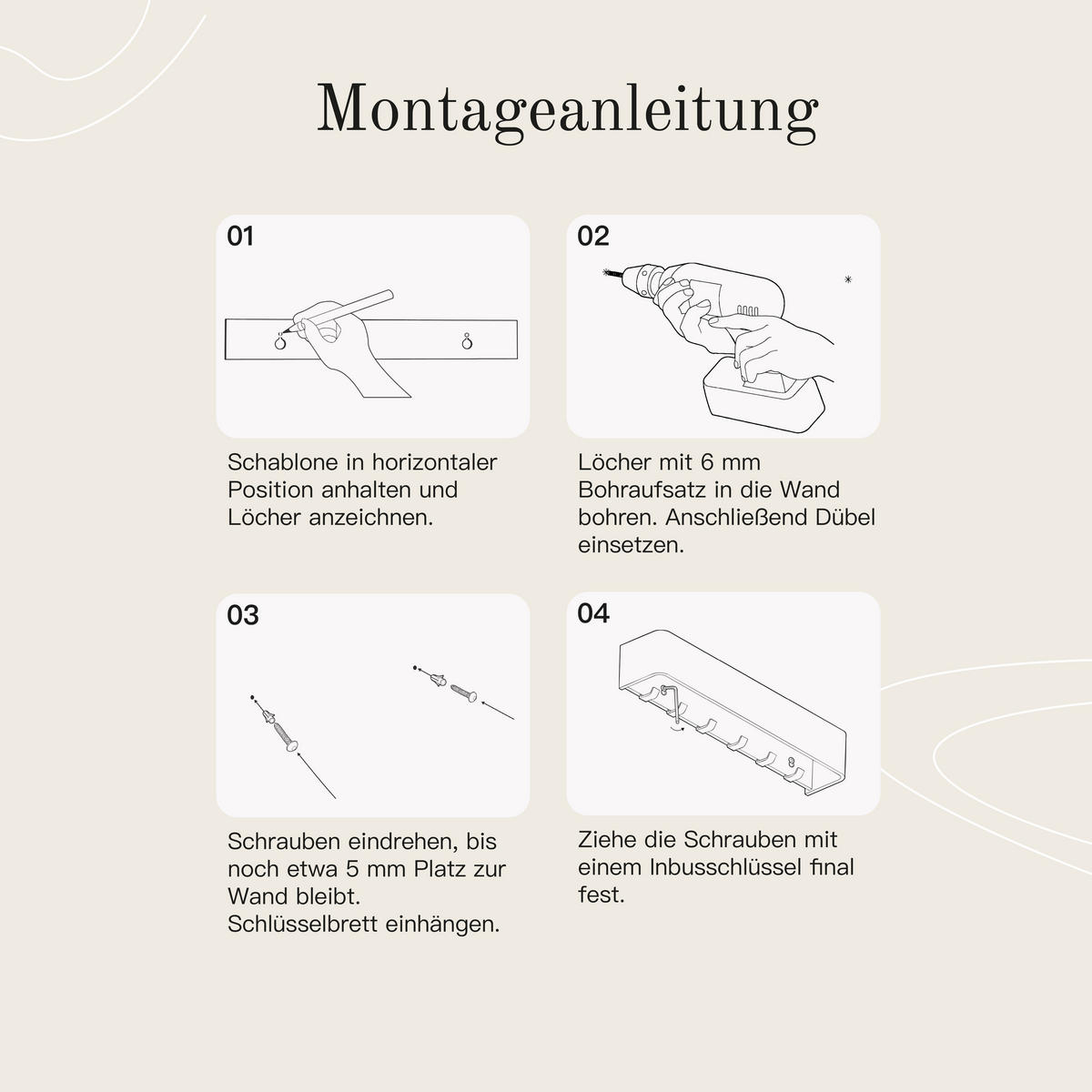 SCHLÜSSELBRETT MIT ABLAGE - Weiß, Metall (28/5.5/7.5cm) - Designfabrik Hamburg