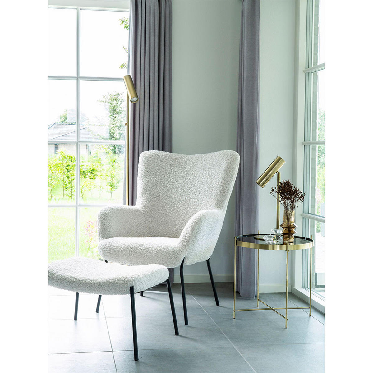 FÅTÖLJ Glasgow för 1 person 70 x 79 x 98 cm – vit - Vit, Träbaserade material/Textil (70/98/79cm) - ebuy24
