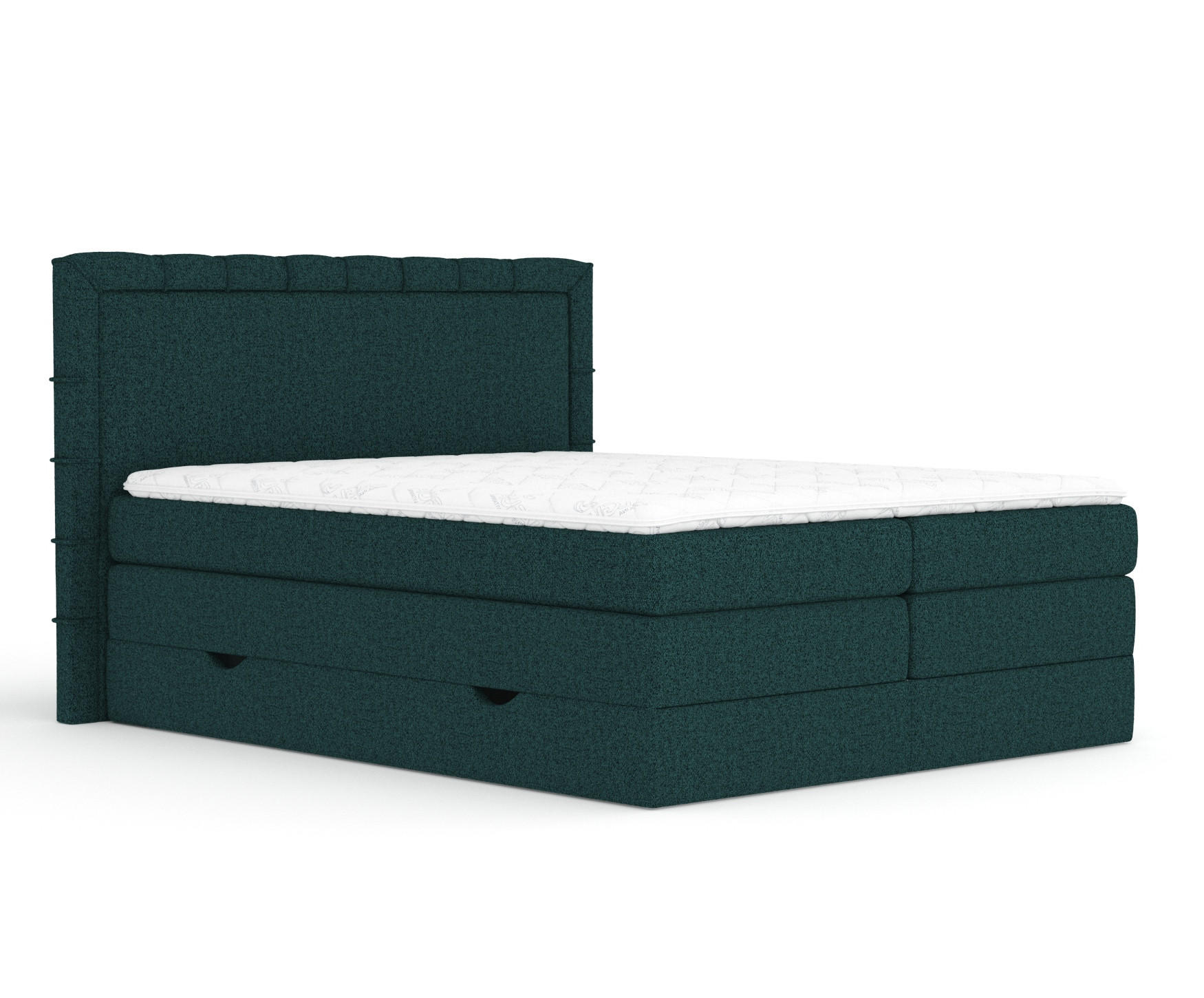 BOXSPRINGBETT Rosabel Grün 140/200 cm mit Matratze und Topper - Schwarz/Grün, Holz/Holzwerkstoff (140/200cm) - Maison de Reve