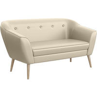 SOFA Doris (2-Sitzer) - Buchefarben/Creme, Holzwerkstoff/Buchenholz (140/75/74cm) - Meblini