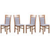 ESSZIMMERSTUHL - Set 4x MILANO 5 hell nussbaum, soro 90 - Nussbaumfarben/Hellgrau, Holz (43/94/40cm) - Leaf Design