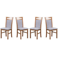 ESSZIMMERSTUHL - Set 4x MILANO 5 hell nussbaum, soro 90 - Nussbaumfarben/Hellgrau, Holz (43/94/40cm) - Leaf Design