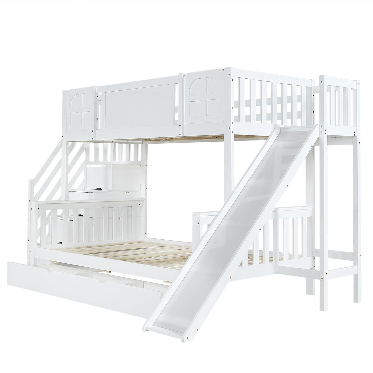 ETAGENBETT 90/200 cm Weiß - Weiß, Holz/Holzwerkstoff - Raumix