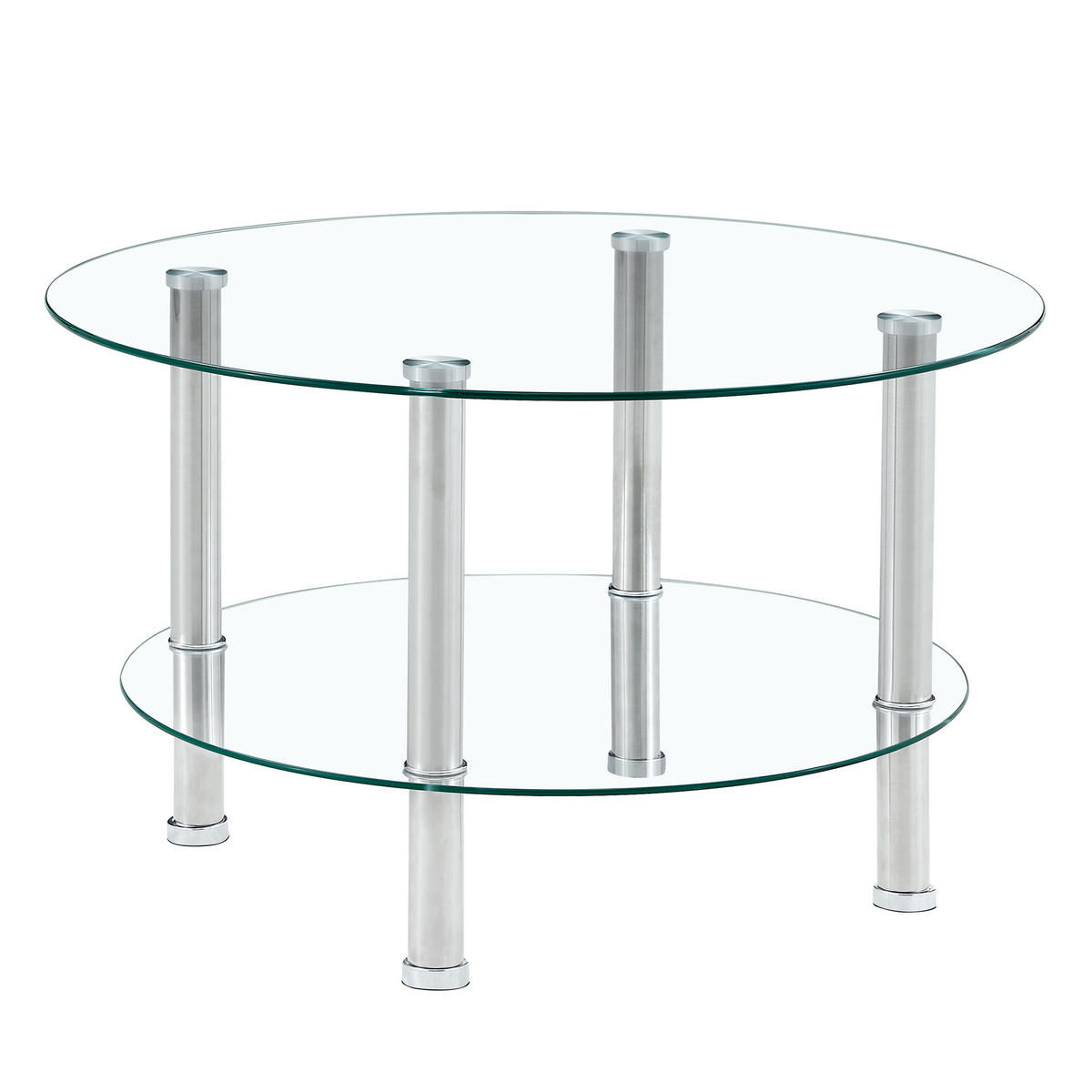 COUCHTISCH DE-142 Modern Transparent Metallbeine - Transparent, Glas (70/70/42cm) - ComfortXL