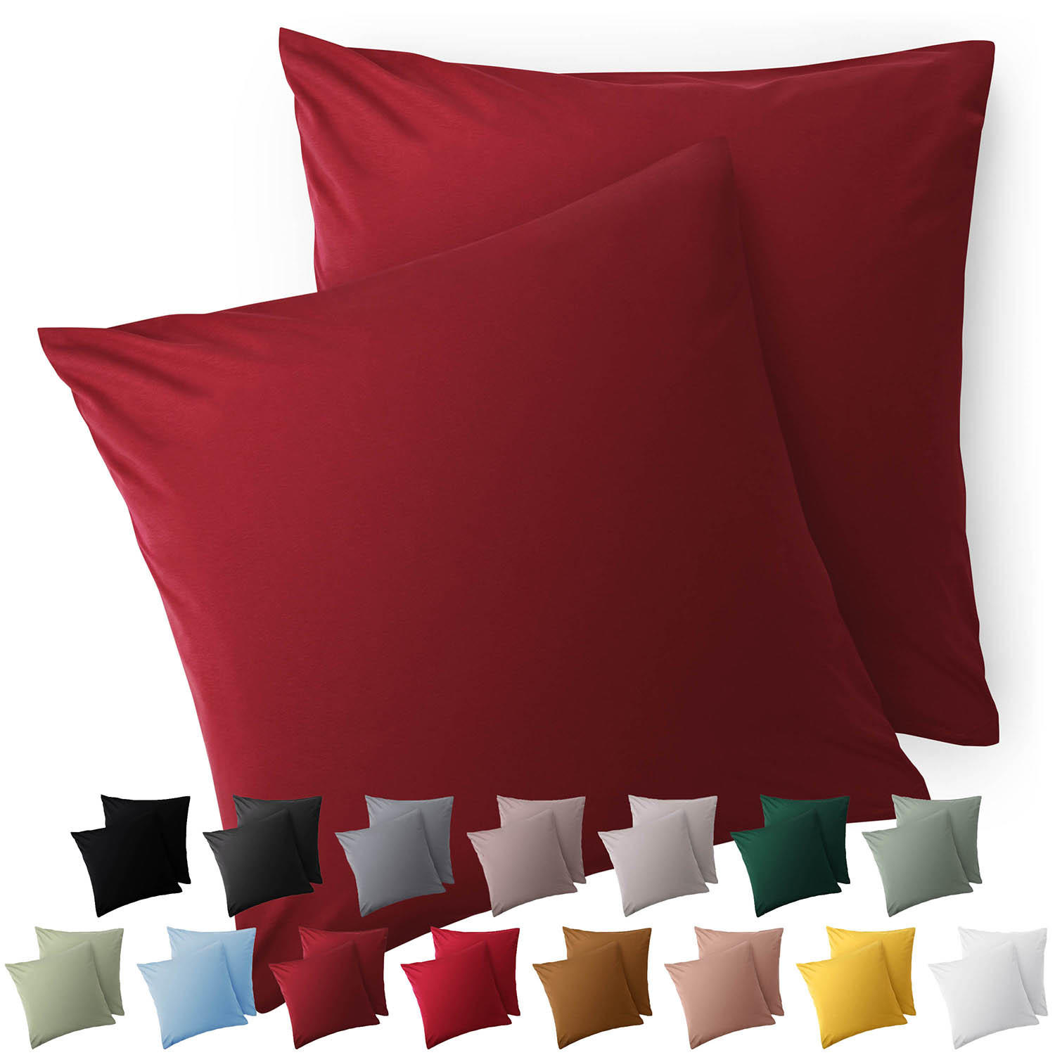 KISSENBEZUG Ellen 60/60 cm, 2er-Set, Dunkelrot - Dunkelrot, Textil (60/60cm) - Blumtal
