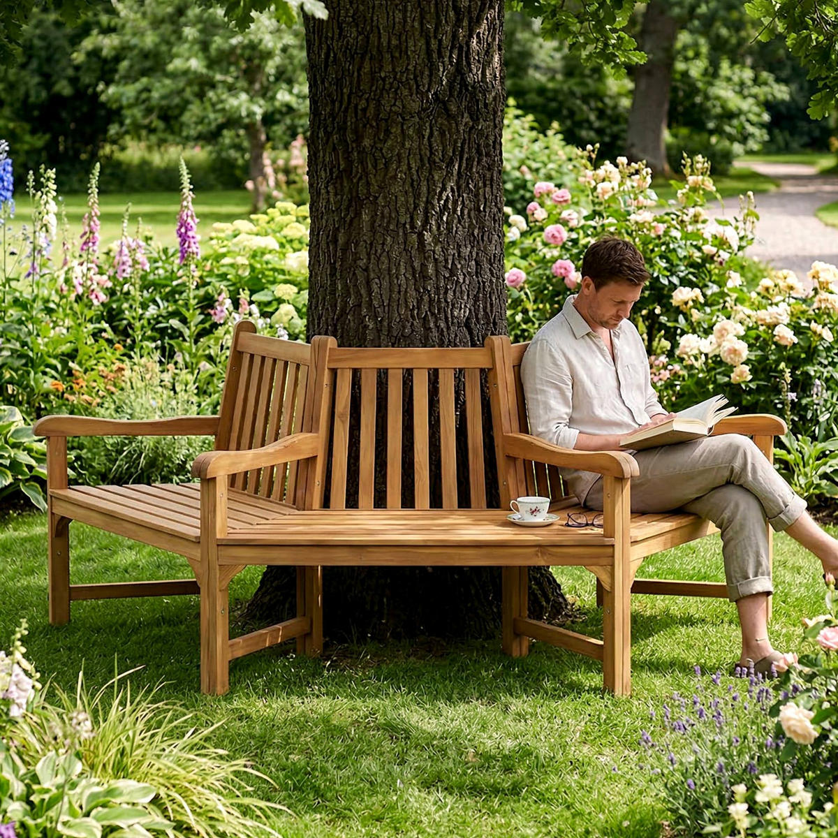 GARTENBANK 200/100 cm Holz Teak - Teakfarben, Holz (200/90/100cm) - CLP