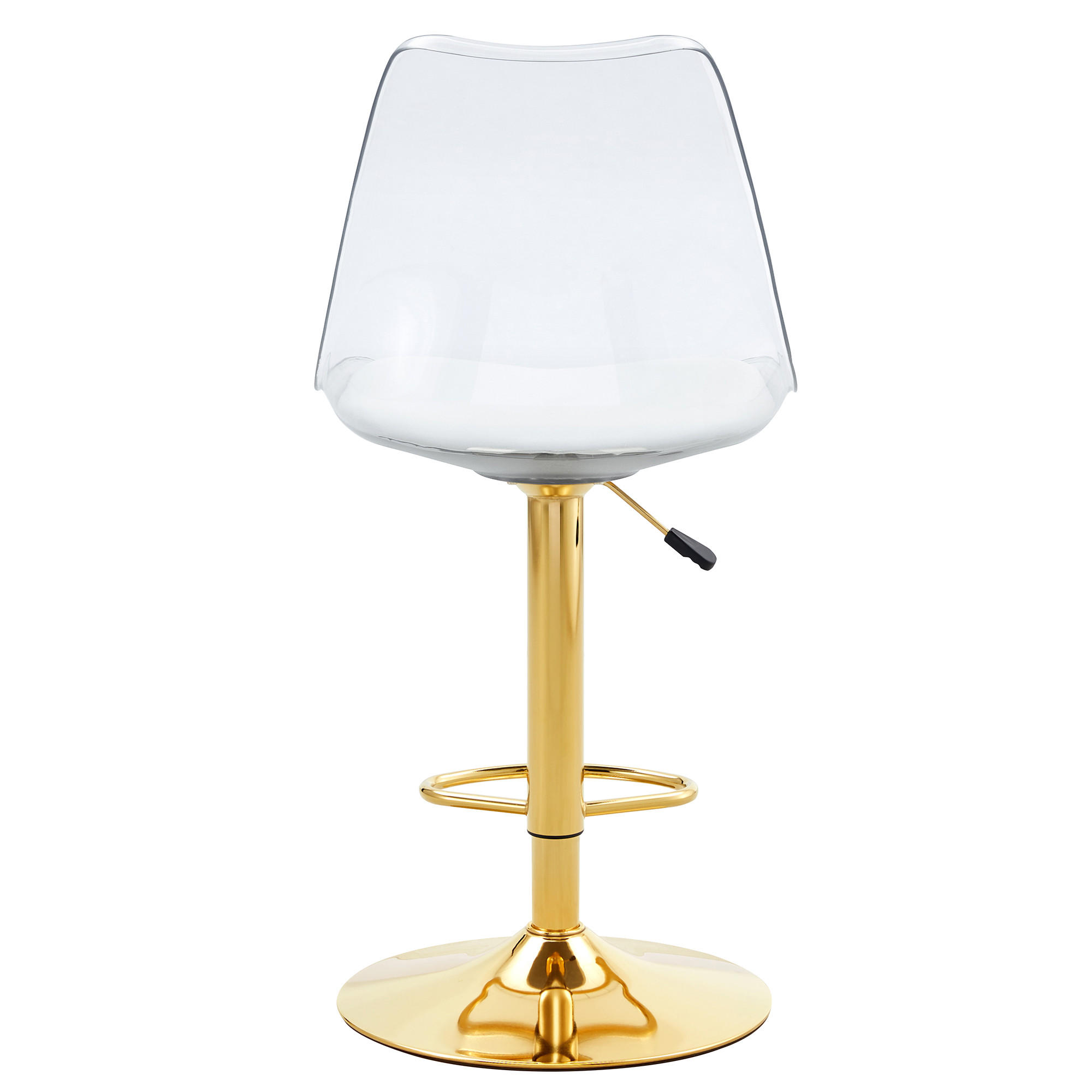 BARHOCKER 2er-Set Gold mit PU-Leder und Rückenlehne - Goldfarben, Metall (45.7/99/53.3cm) - PANGIVO