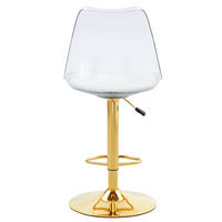 BARHOCKER 2er-Set Gold mit PU-Leder und Rückenlehne - Goldfarben, Metall (45.7/99/53.3cm) - PANGIVO