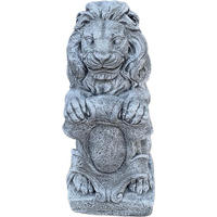 STEINFIGUR Löwe stehend frostfest Steinguss wetterfest - Grau, Stein (16/40/17cm) - stoneandstyle