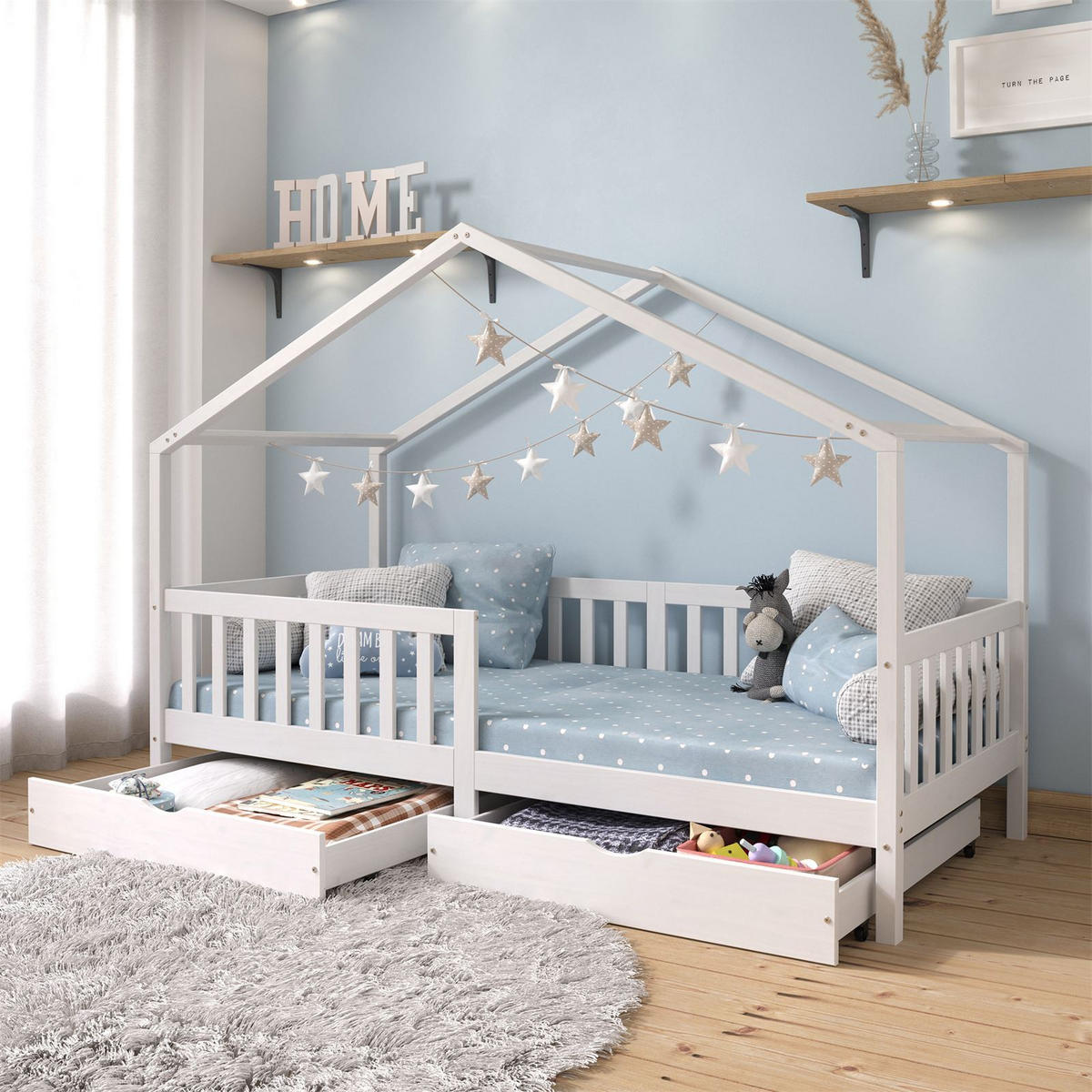 HAUSBETT ELEA 90X200 CM - Weiß, Holz (96/148/206cm) - IDIMEX