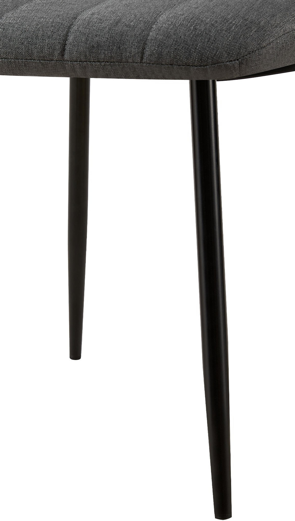 STUHL 4er Set Stoff Dunkelgrau - Dunkelgrau/Schwarz, Textil/Metall (45/88/53cm) - CLP