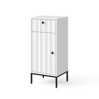 MIDISCHRANK Eliza Weiß Riffel 40 x 87 cm - Weiß, Holzwerkstoff (40/87/35cm) - Vicco