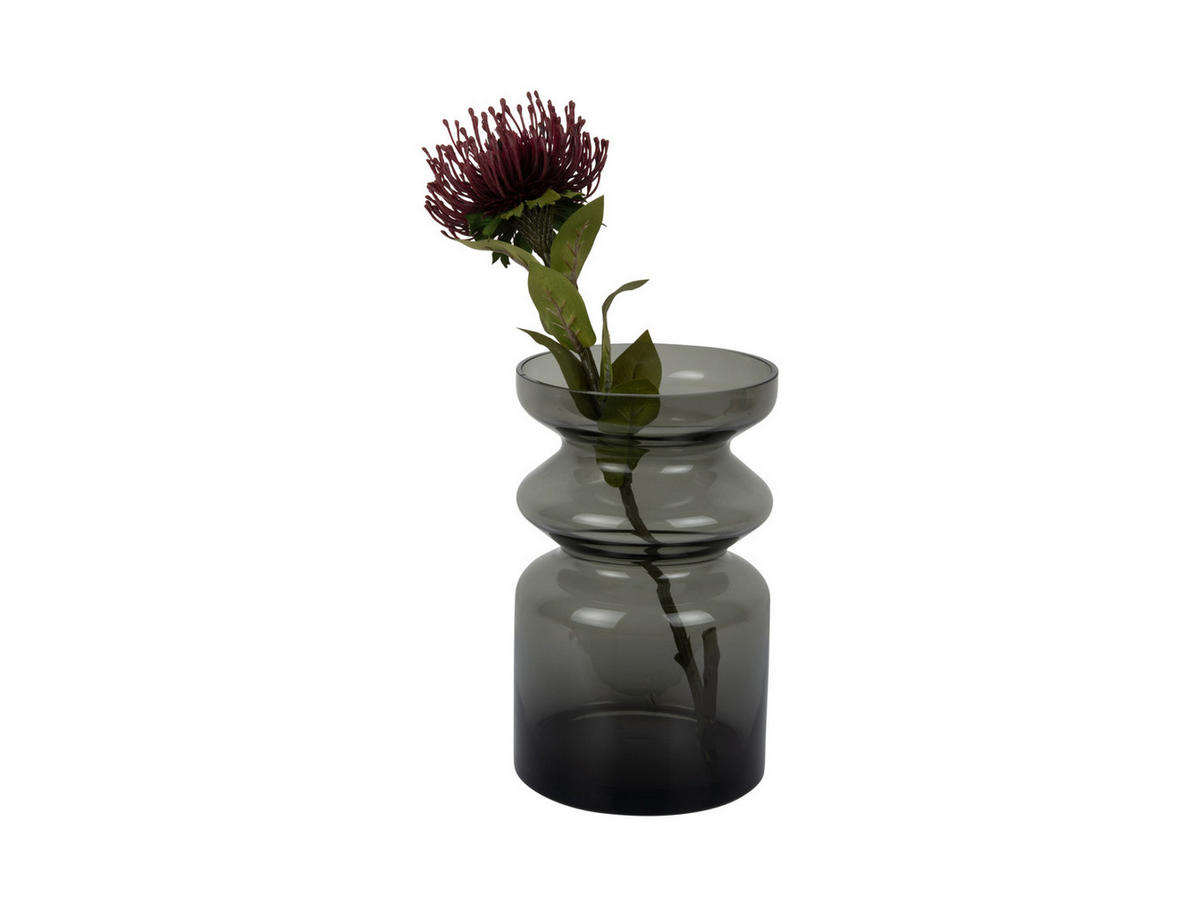 VASE Gusto Grau 15.5/15.5/25 cm - Grau, Glas (25cm) - Present Time
