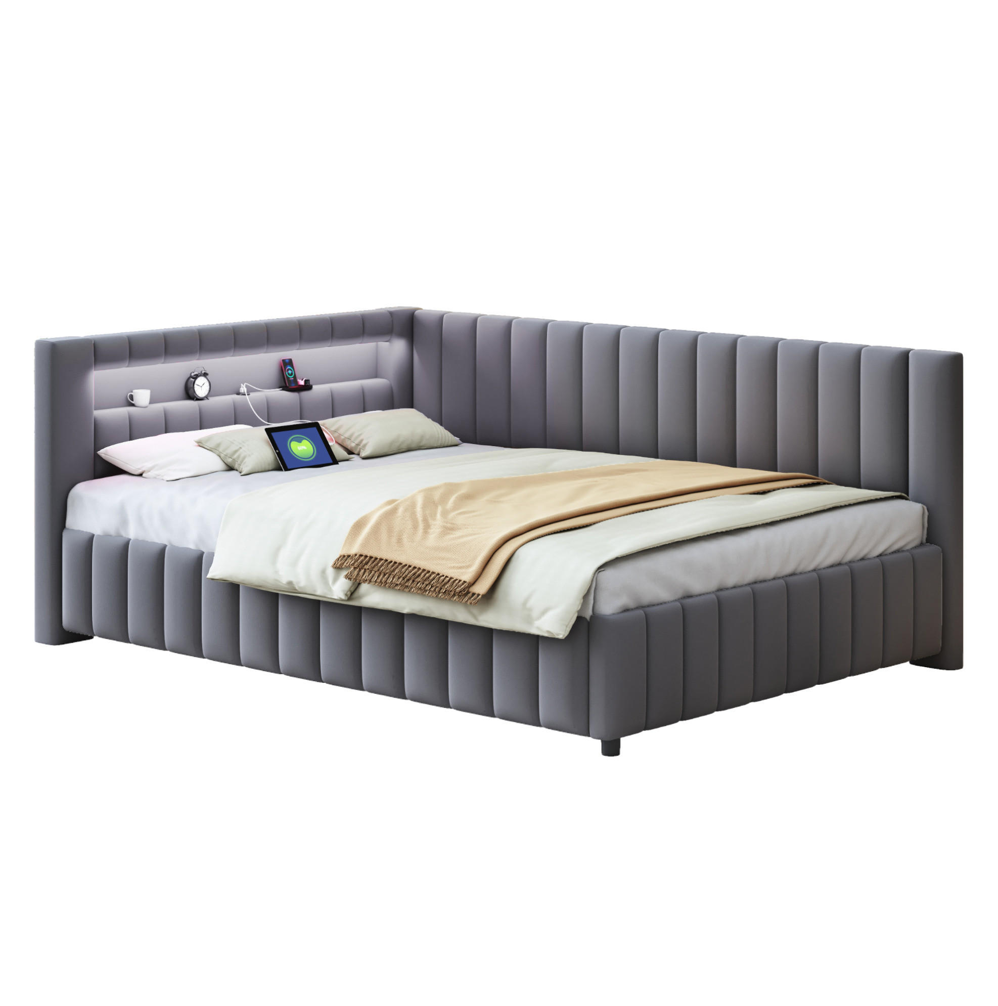 Ivmeu Schlafsofa Grau 140x200 cm