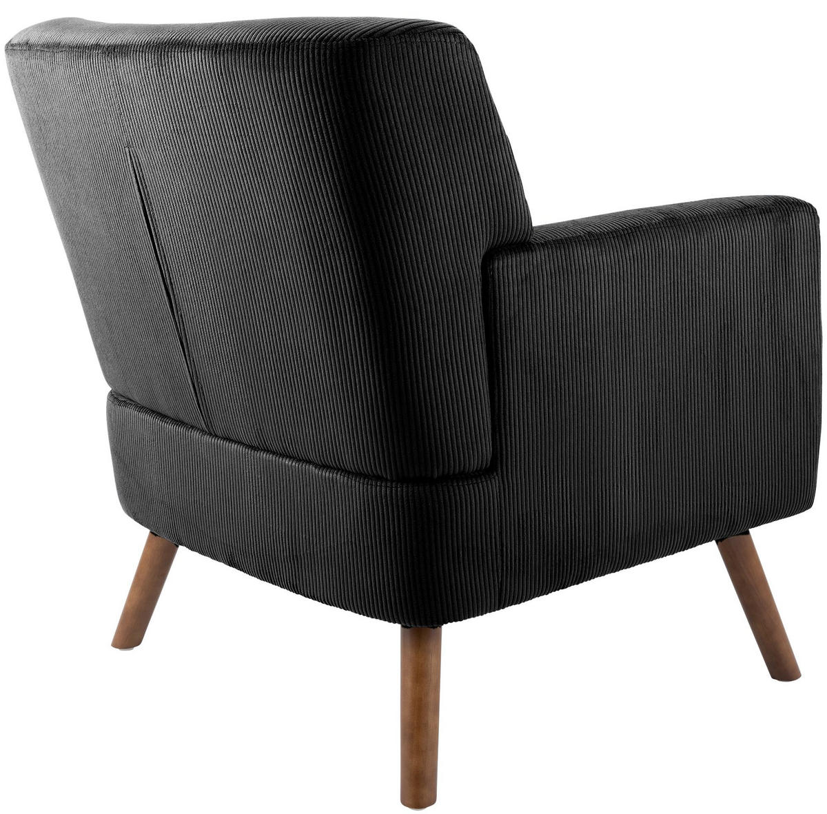 SESSEL Cord Schwarz - Schwarz/Braun, Holz/Textil (72/80/74cm) - CLP
