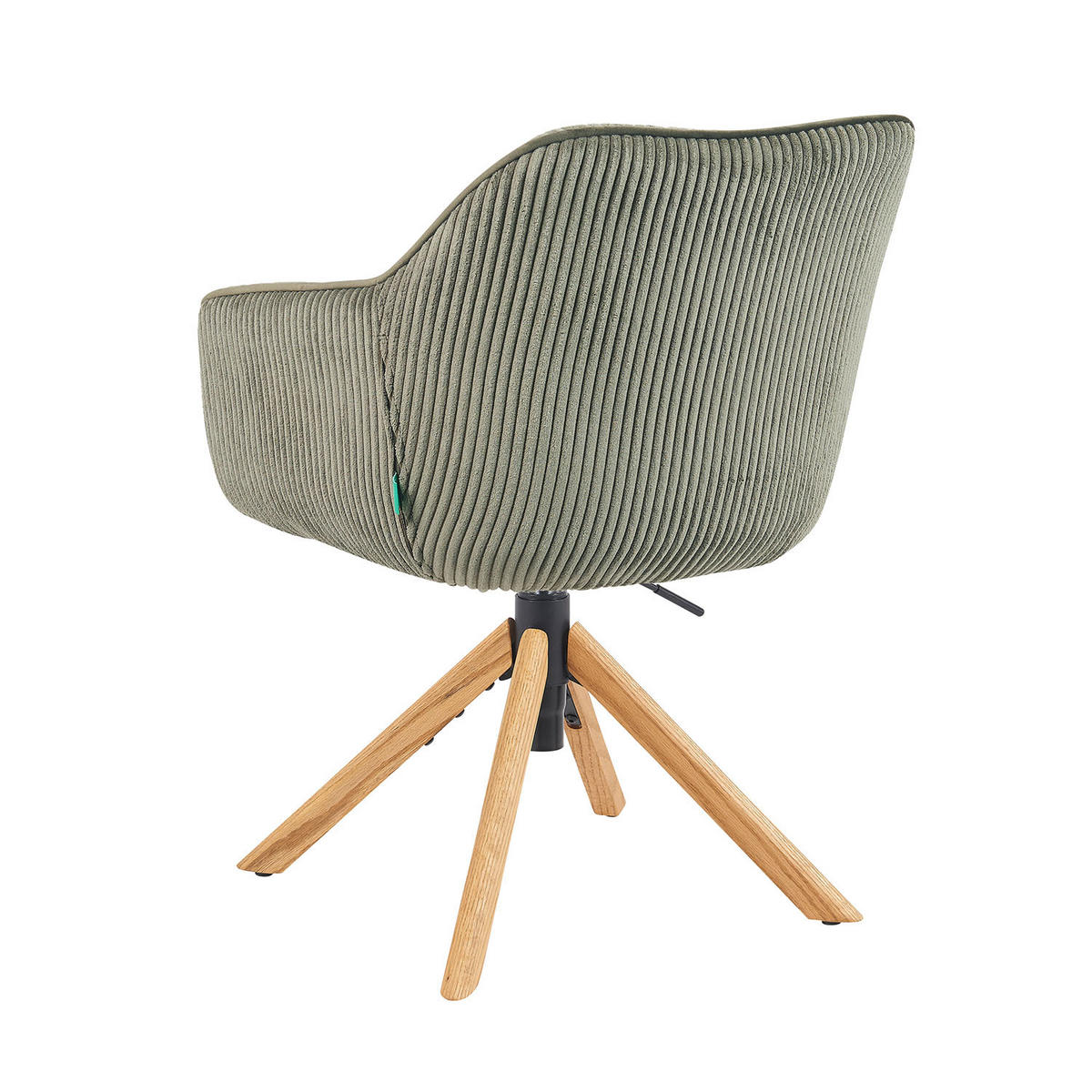 BÜROSTUHL Mika-Olea - Honigeiche/Grün, Eichenholz/Holz (60/83/61cm) - DUBI Möbel