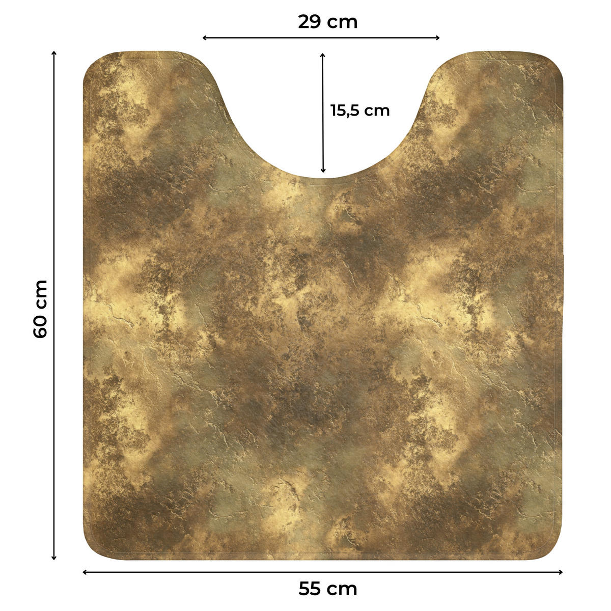 WC-VORLEGER Antik - Metallic-Look - Gold Toilettenvorleger 55x60 cm - Goldfarben, Kunststoff/Textil (55/1cm) - OnlyWow