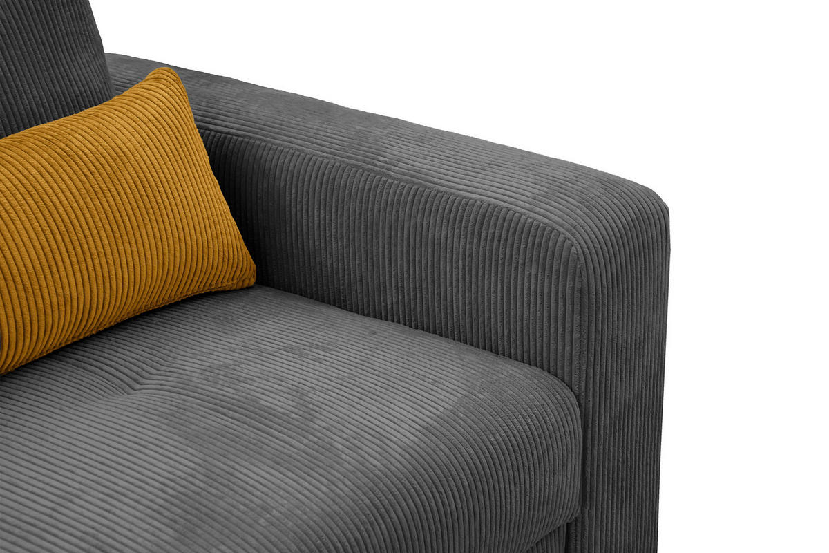 SOFA OLI 3-Sitzer, dunkelgrau - Dunkelgrau, Holz/Textil (208/91/108cm) - Courtois Laville