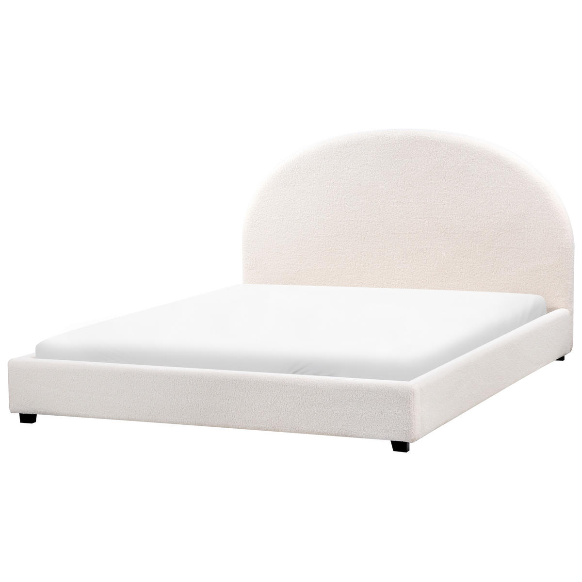 BETT mit Lattenrost 160/200 cm Cremeweiß Vaucluse - Weiß, Textil (160/200cm) - Beliani