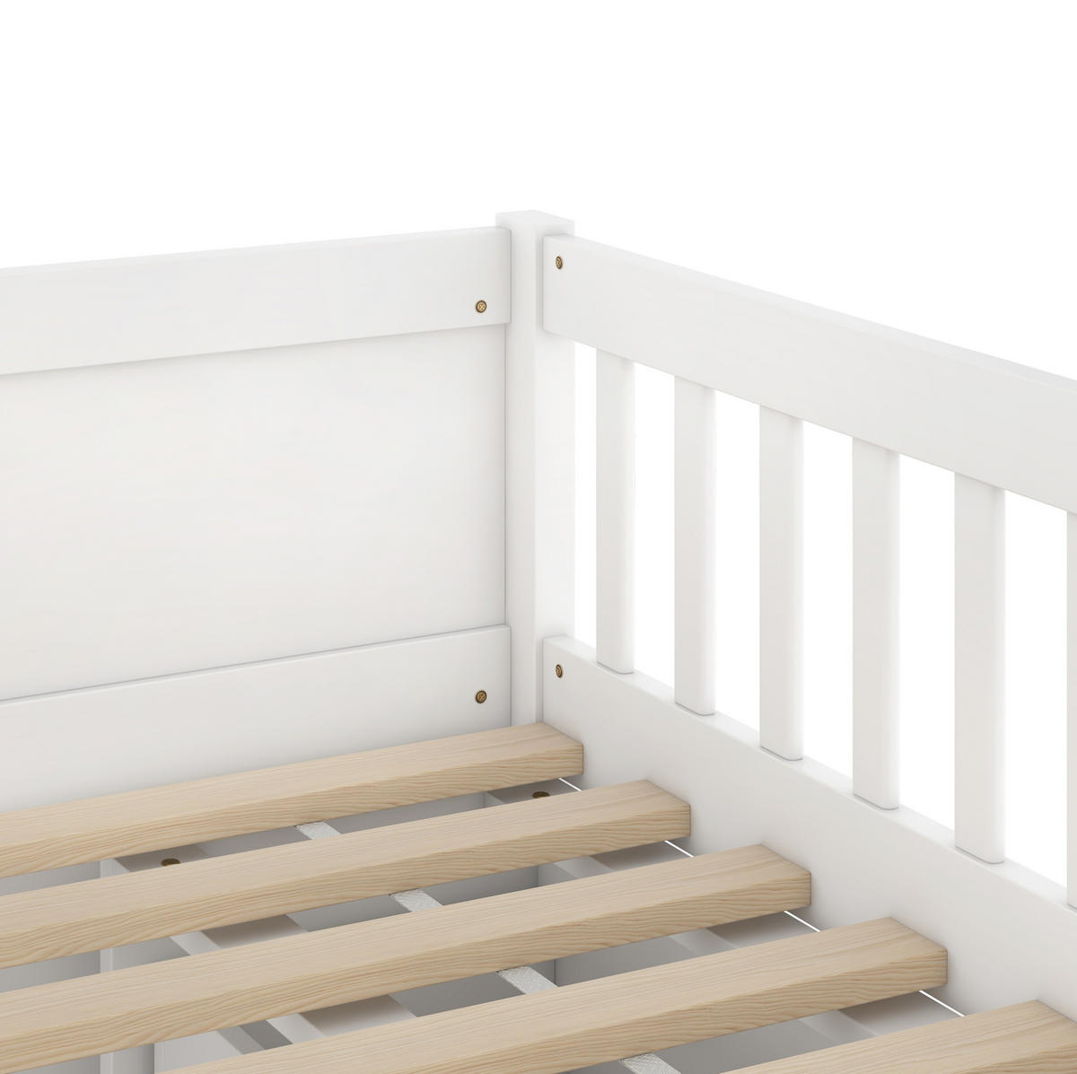 HOCHBETT Kinderbett 90/200 cm aus Kiefernholz und MDF mit 4 Schubladen Weiß - Weiß, Holz (90/200cm) - Modenvie