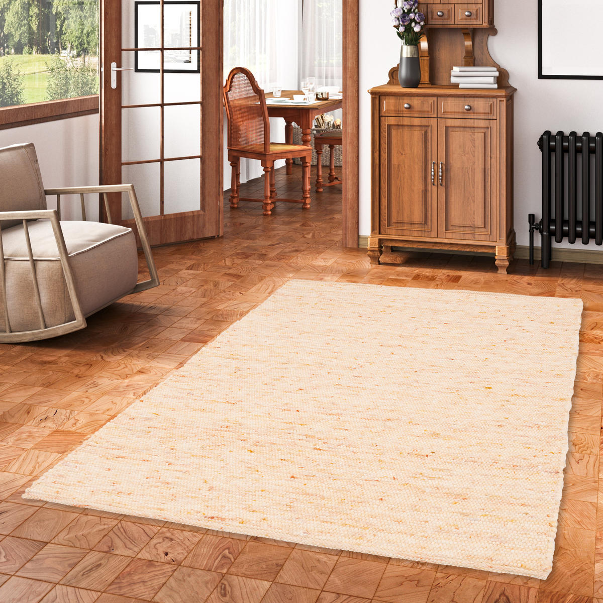NATUR TEPPICH WOLLE NELSON MELIERT - Terra cotta, Textil (70/130cm) - Pergamon