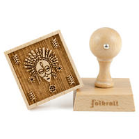 KEKSSTEMPEL Afrikanische Maske, 55x55 mm, Buchenholz - Braun, Holz (5/7/5cm) - Folkroll