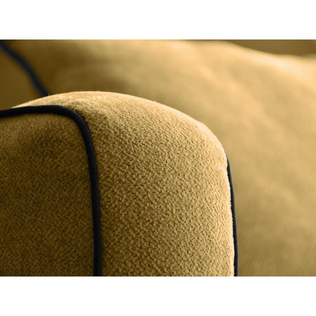 DREHSESSEL Dolce senfgelb velour - Dunkelgelb/Schwarz, Textil (90/83/90cm) - Beautysofa
