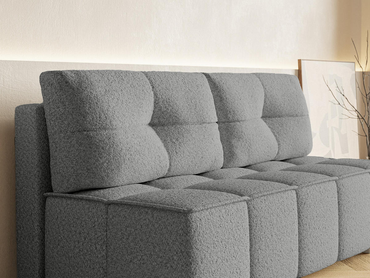 SOFA Miia mit Schlaffunktion, Grau - Grau, Textil (196/90/85cm) - Fedve