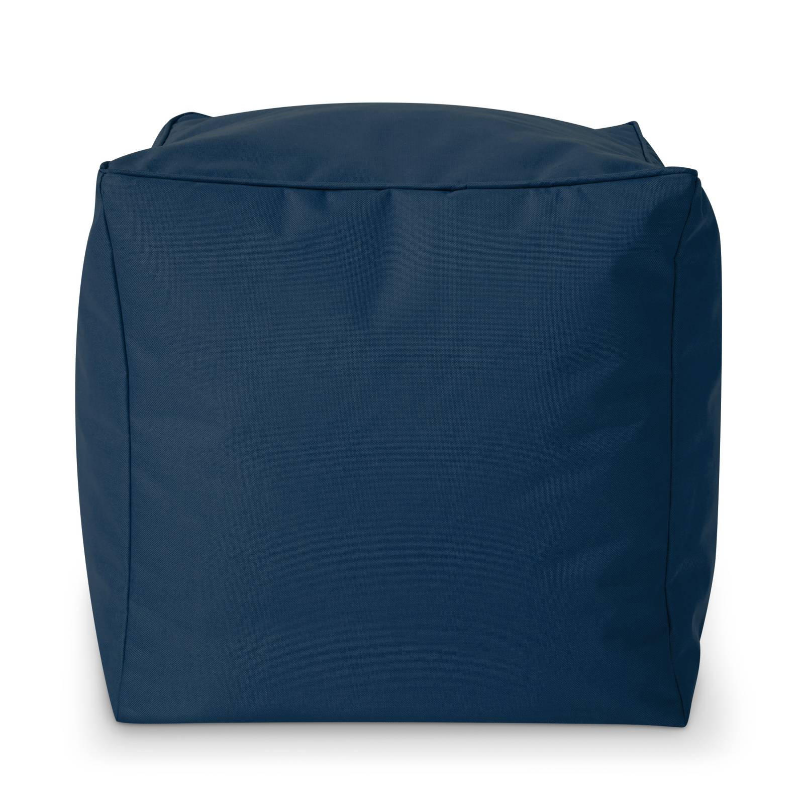 SITZSACK-HOCKER Pouf "Cube" 40x40x40cm - Dunkelblau, Textil (40/40/40cm) - Green Bean