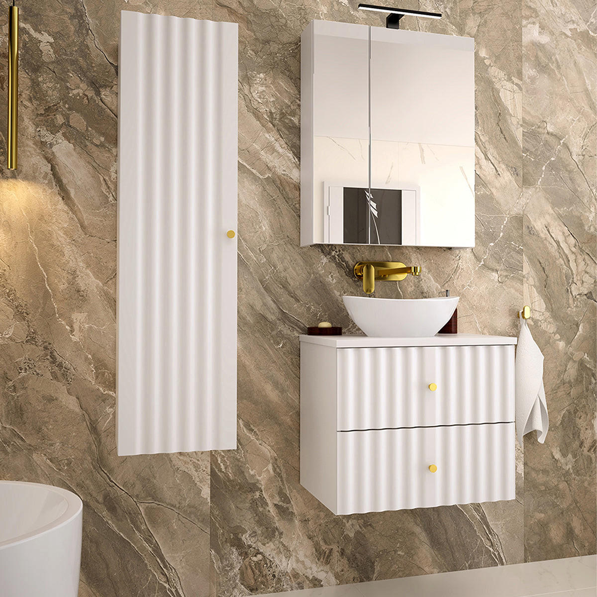 DONJI ELEMENT ZA UMIVAONIK 60cm Izae Bijeli - bijela, drvni materijal (60/50/45.8cm) - Petits-meubles