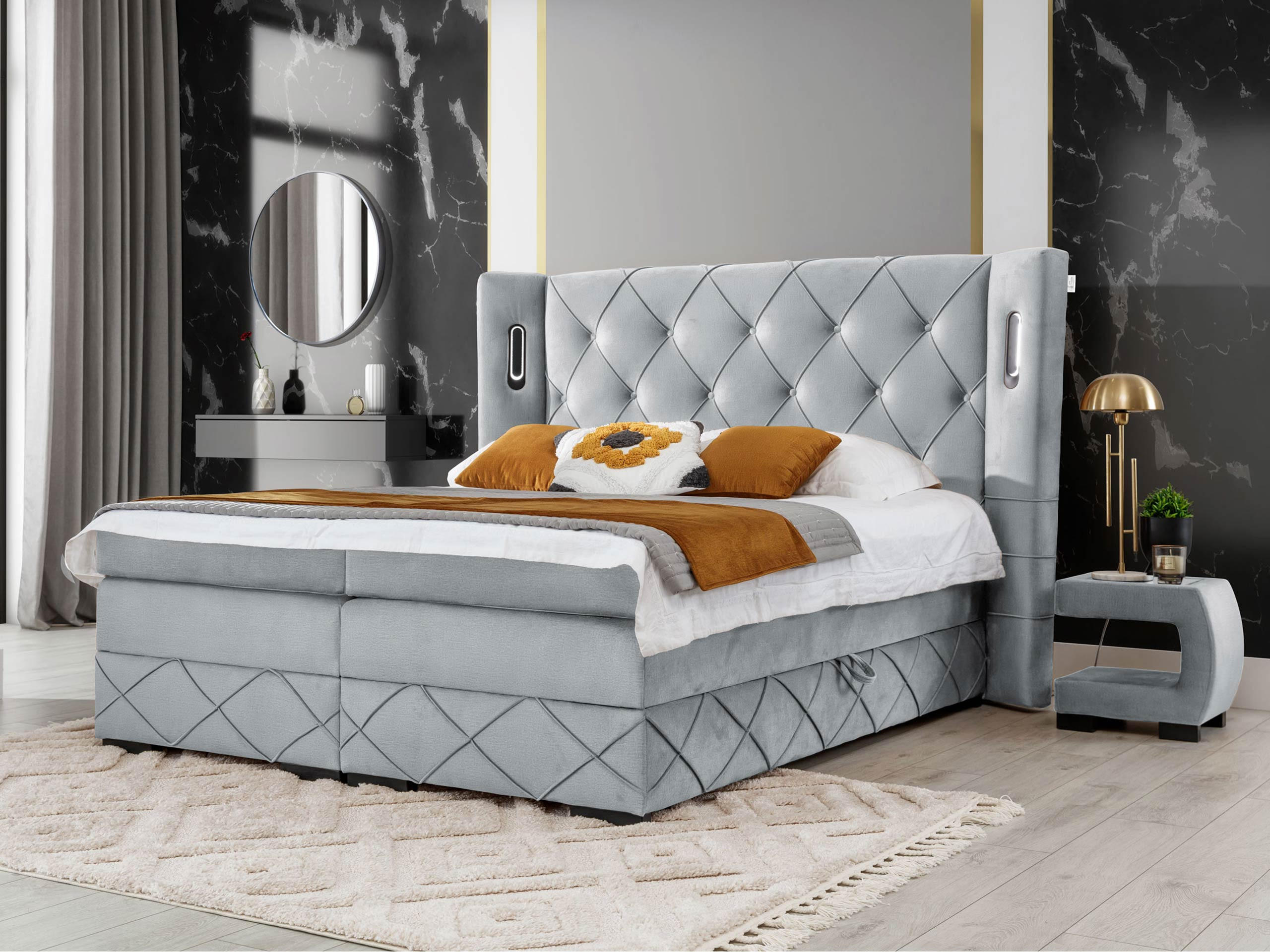 BOXBETT Focus Lux - Hellgrau, Holz (120/200cm) - MIRJAN24
