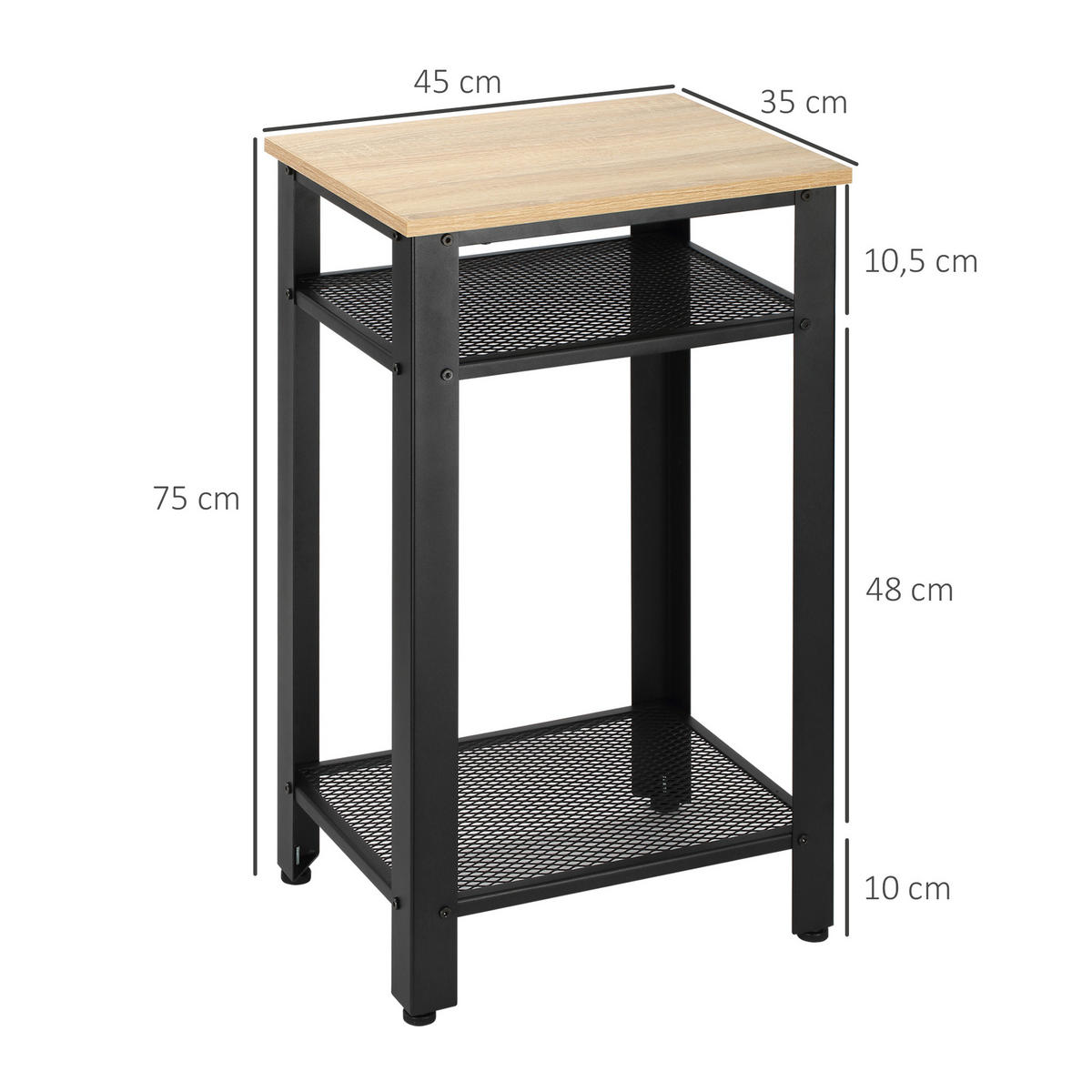 BEISTELLTISCH Beige 1 Stück - Beige, Metall (45/35/75cm) - GiPP