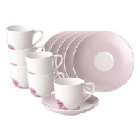 ESPRESSOTASSEN MIT UNTERTASSEN Rose Garden rosa 70 ml 6er Set - Rosa, Keramik (11.7/7.7/11.7cm) - Villeroy & Boch