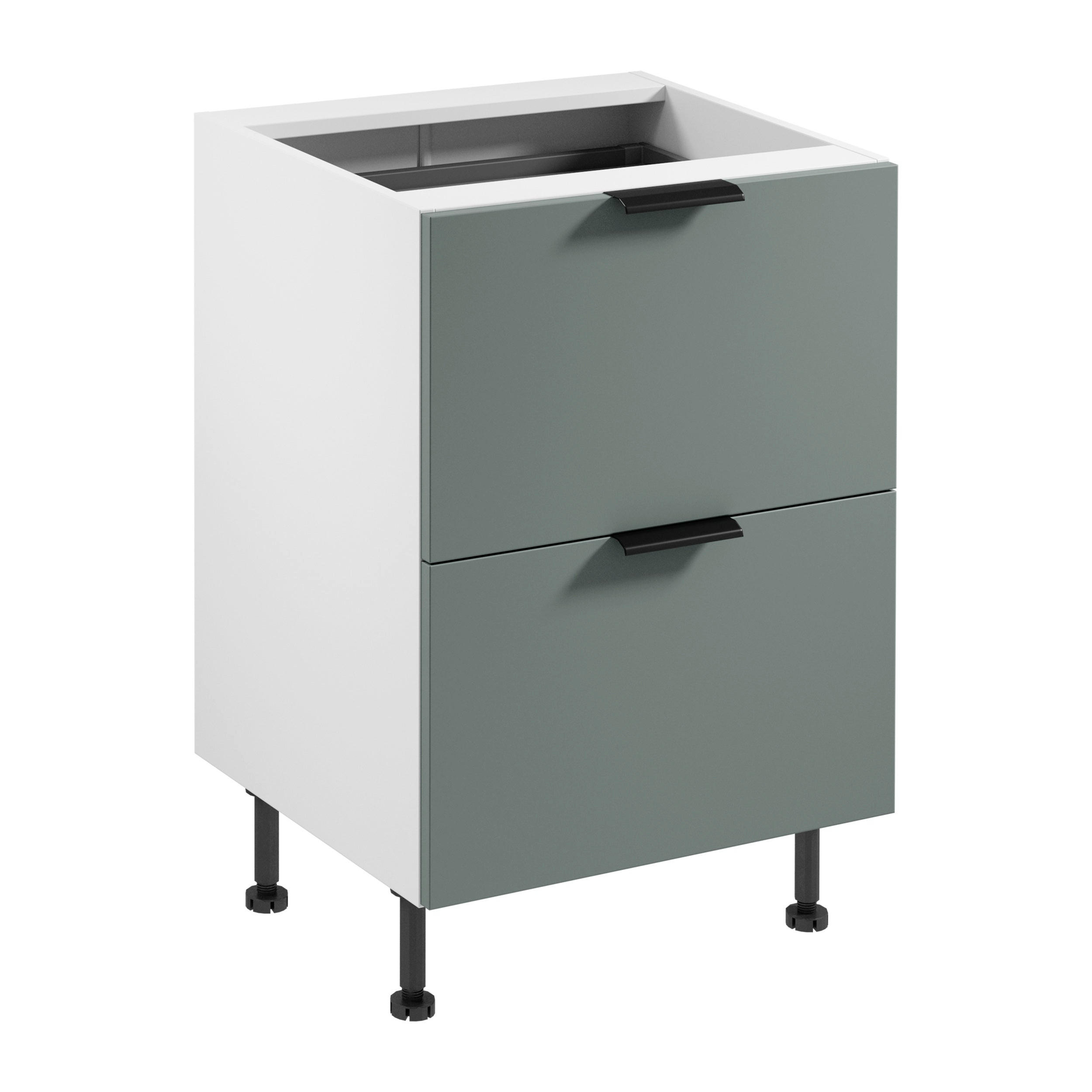 UNTERSCHRANK D60S2+1 AX – Sorento Weiß Grün – Weiß / Grün - Weiß/Grün, Holzwerkstoff (60/87/52cm) - ROYAL24_MARKT