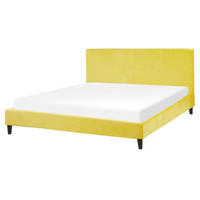 PAT TAPIȚAT 160/200cm galben Fitou - galben, material textil (160/200cm) - Beliani
