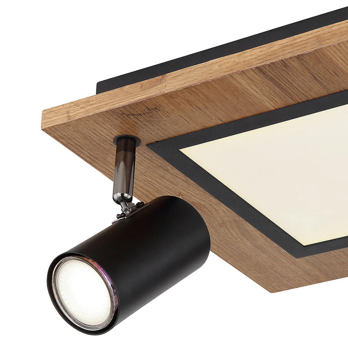 LED DECKENLEUCHTE Ulla Schwarz Holzoptik - Schwarz, Metall (30/30/18cm) - Globo Lighting