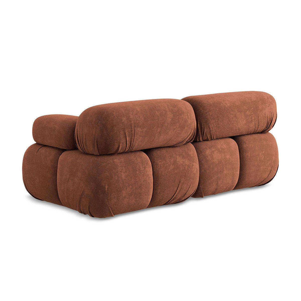 2-SITZER-SOFA Chenille Stoff Orange - Terracotta/Schwarz, Kunststoff/Textil (190/70/96cm) - LaMiaSofa